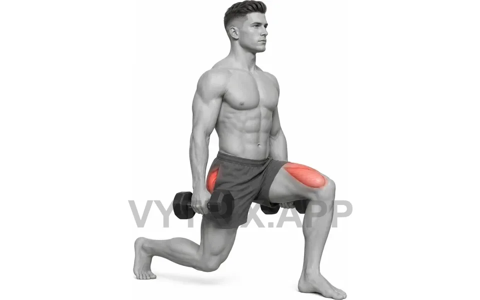 Uitvoering van Dumbbell Lunges