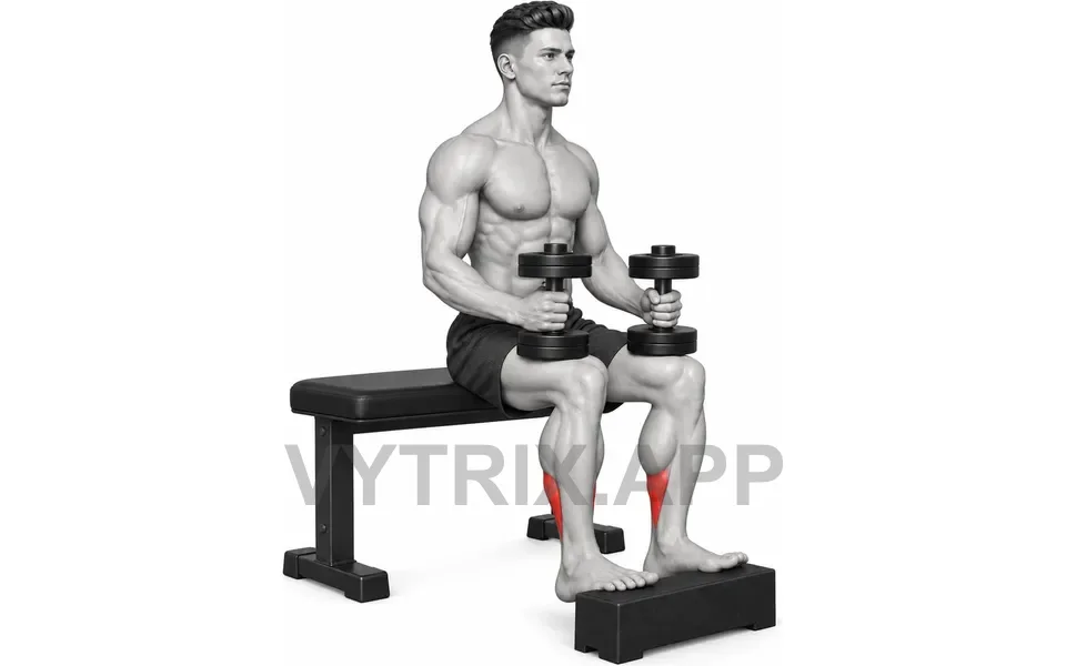 Uitvoering van Seated Calf Raise (Dumbbell)