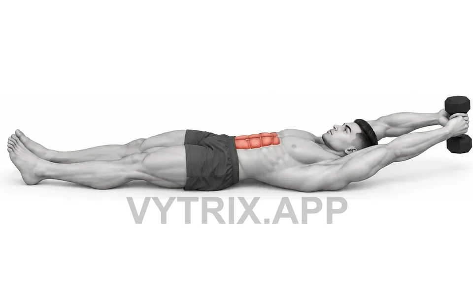 Uitvoering van V-Up (Dumbbell)
