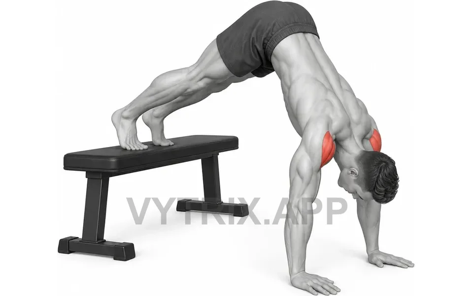 Uitvoering van Feet Elevated Pike Push-Up (Bodyweight)