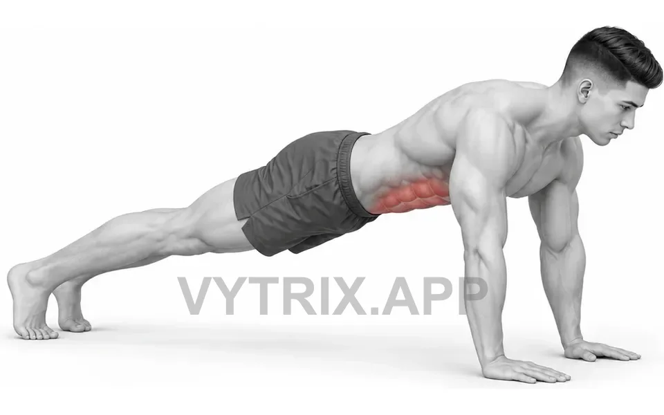 Uitvoering van High Plank (Bodyweight)