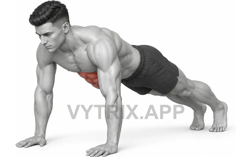 Uitvoering van High Plank Lateral Toe Taps (Bodyweight)