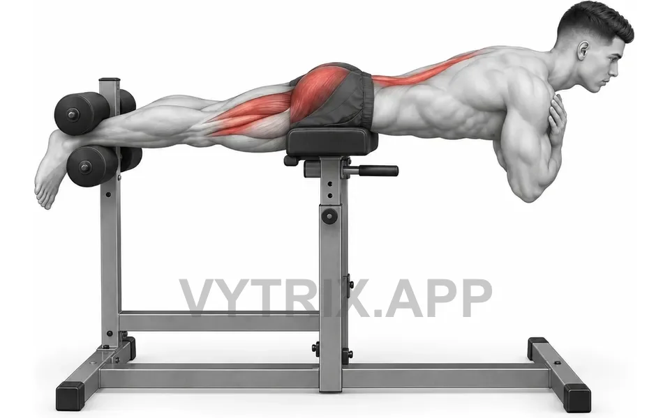 Uitvoering van Horizontal Back Extension (Bodyweight)