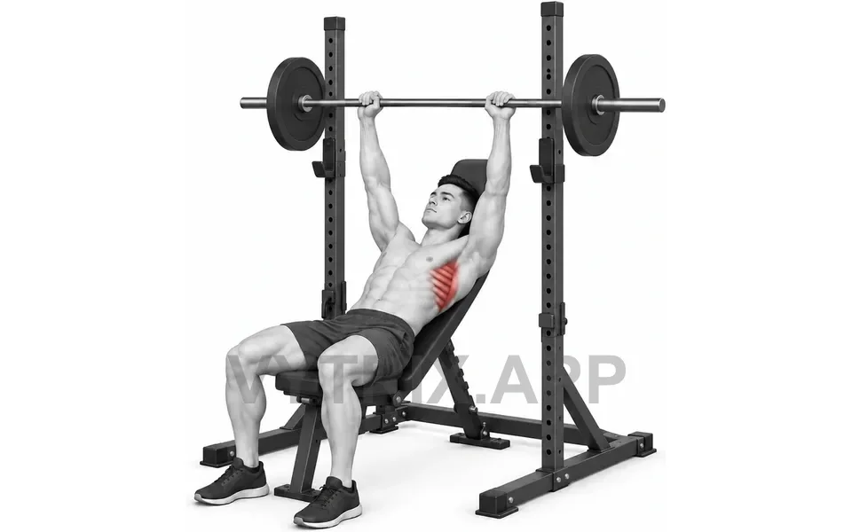 Uitvoering van Incline Serratus Raise (Barbell)