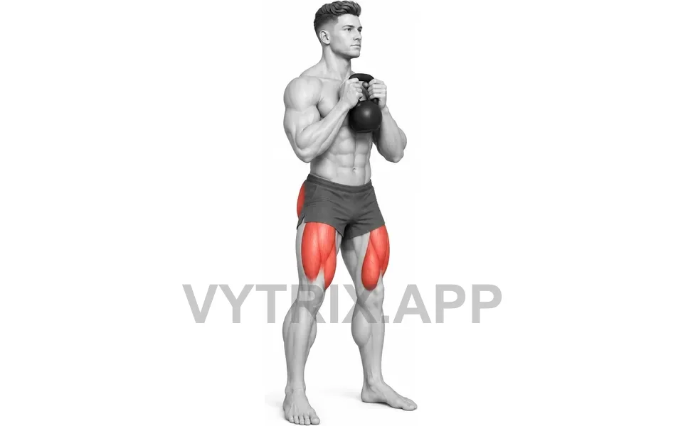 Uitvoering van Goblet Squat (Kettlebell)