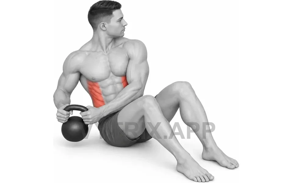 Uitvoering van Russian Twist (Kettlebell)