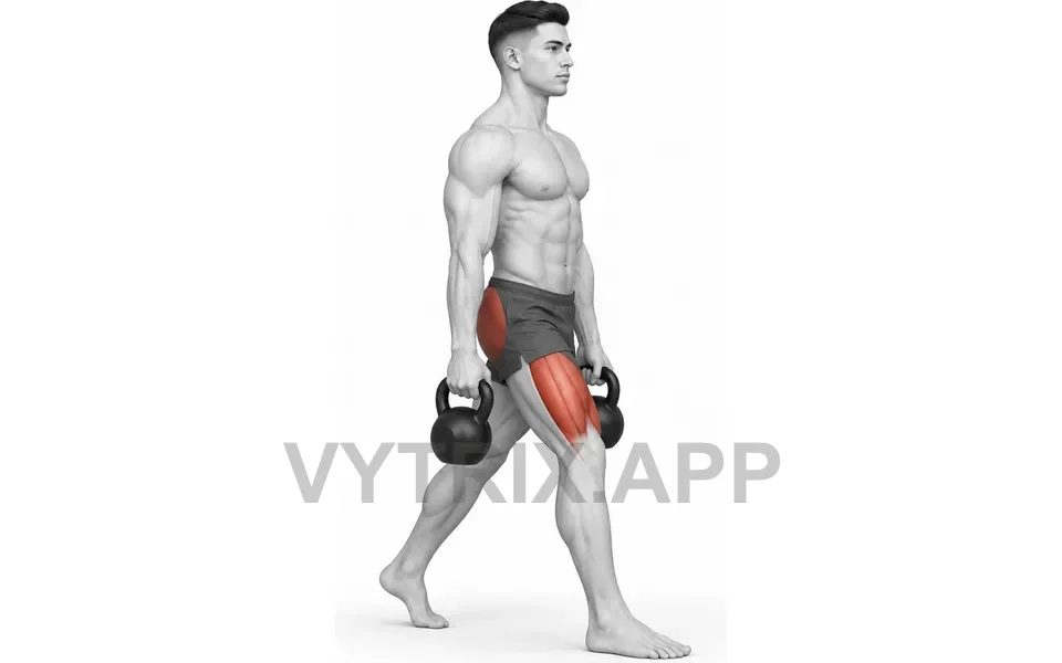 Uitvoering van Split Squat (Kettlebell)