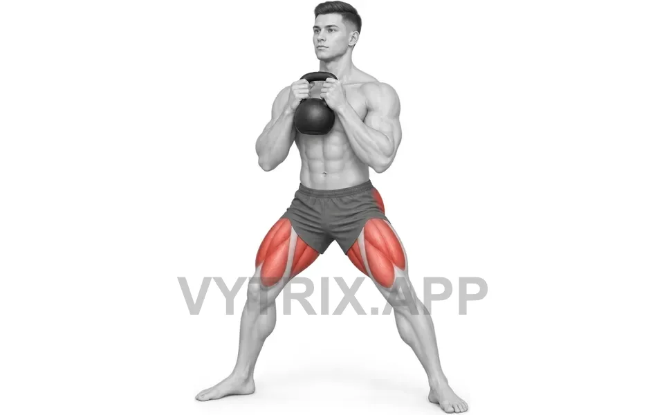 Uitvoering van Sumo Squat (Kettlebell)