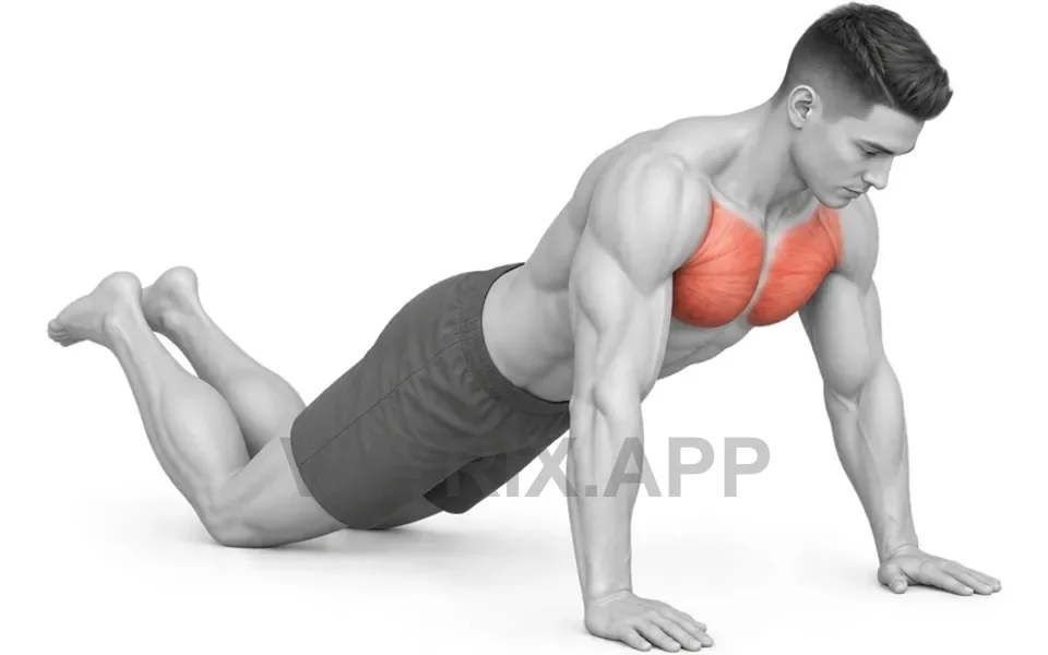Uitvoering van Kneeling Push Up (Bodyweight)