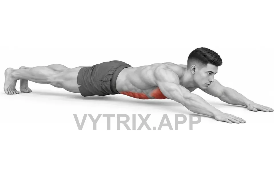 Uitvoering van Long Lever Push-Up (Bodyweight)