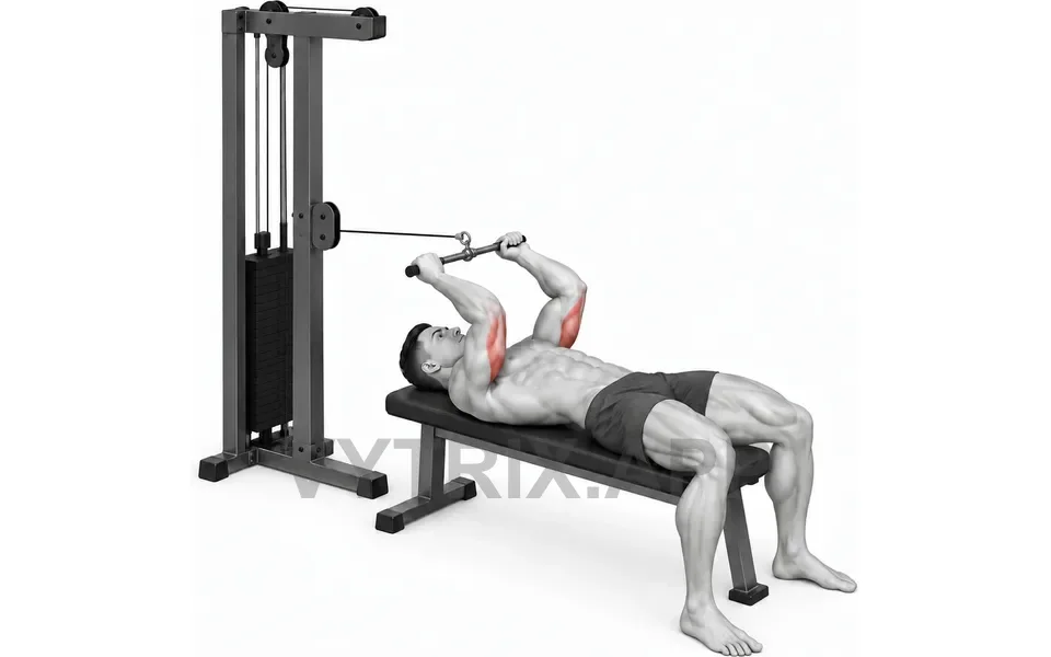 Uitvoering van Lying Triceps Extension (Cable)