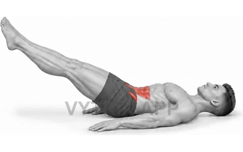 Uitvoering van Lying Leg Raise Hold (Bodyweight)