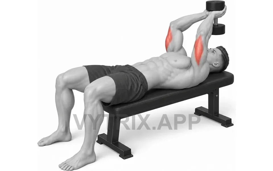 Uitvoering van Lying Two Hand Triceps Extension (Dumbbell)