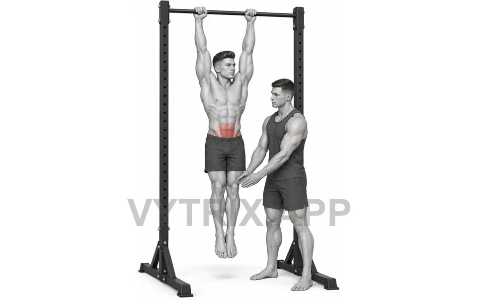 Uitvoering van Partner Resisted Hanging Knee Raise (Bodyweight)