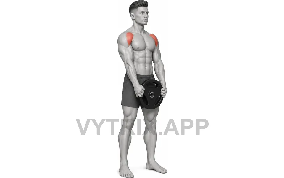 Uitvoering van Front Raise (Weight Plate)