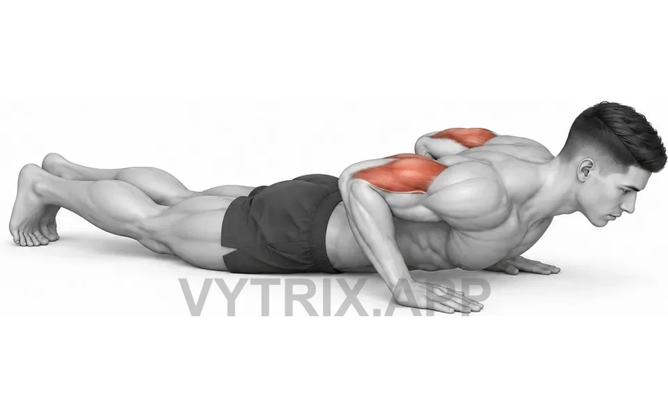 Uitvoering van Prone Press-Up (Bodyweight)