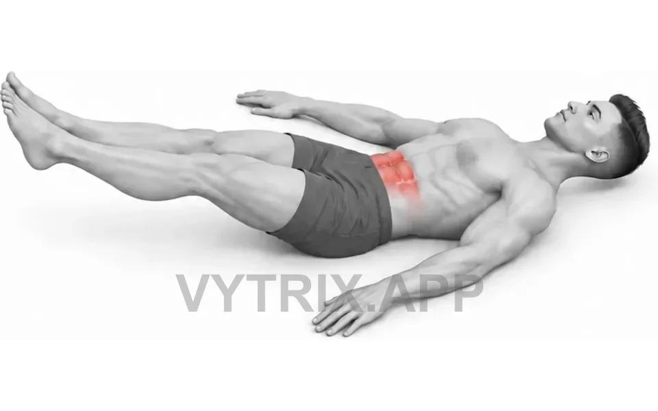 Uitvoering van Reverse Crunch with Leg Extension (Bodyweight)