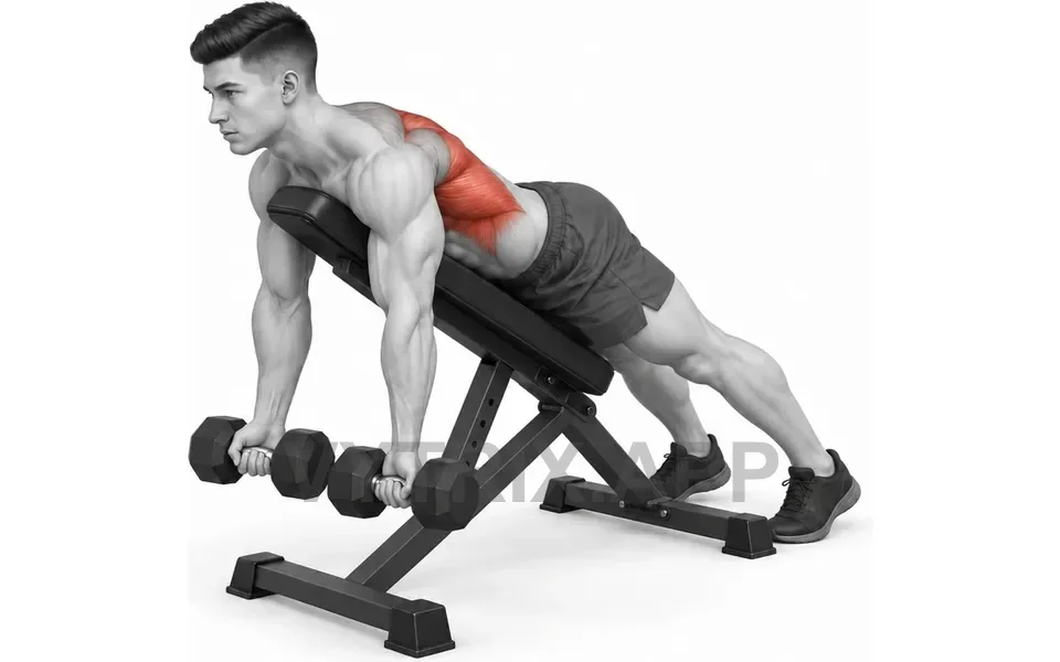 Uitvoering van Reverse Grip Chest Supported Row (Dumbbell)