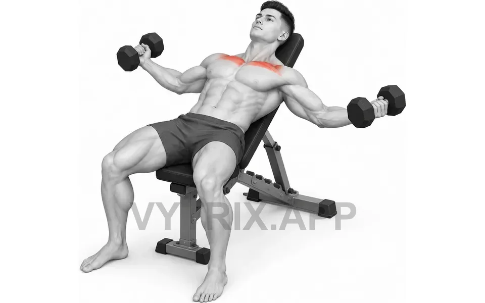 Uitvoering van Rotating Grip Incline Fly (Dumbbell)