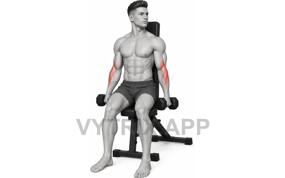 Uitvoering van Seated Alternating Hammer Curl (Dumbbell)