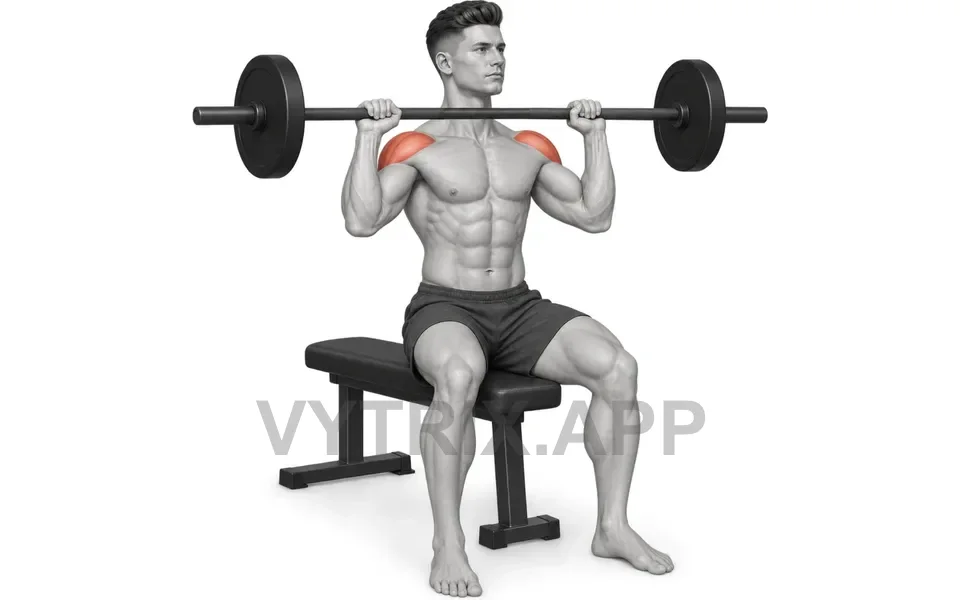 Uitvoering van Seated Overhead Press (Barbell)