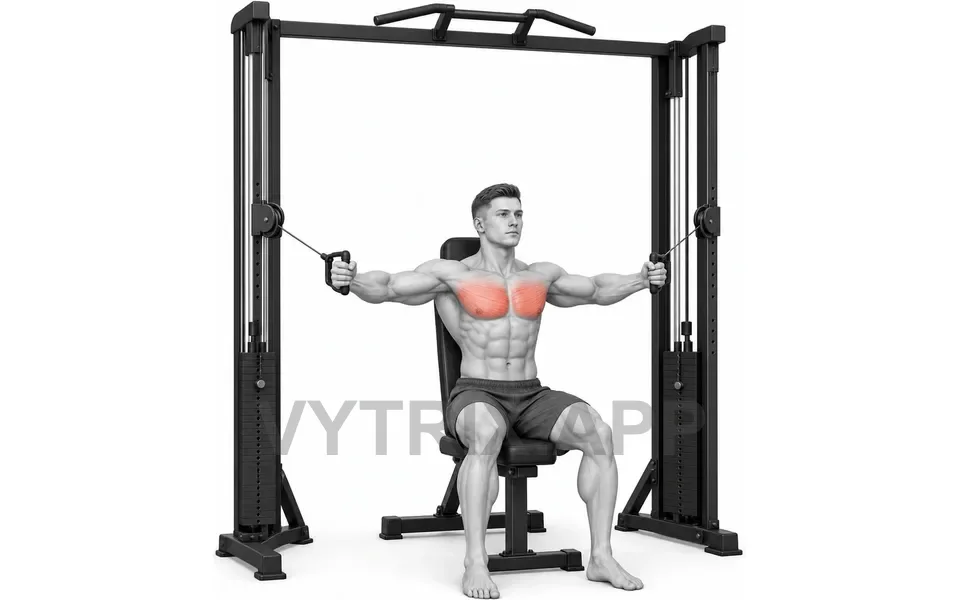 Uitvoering van Seated Chest Fly (Cable)