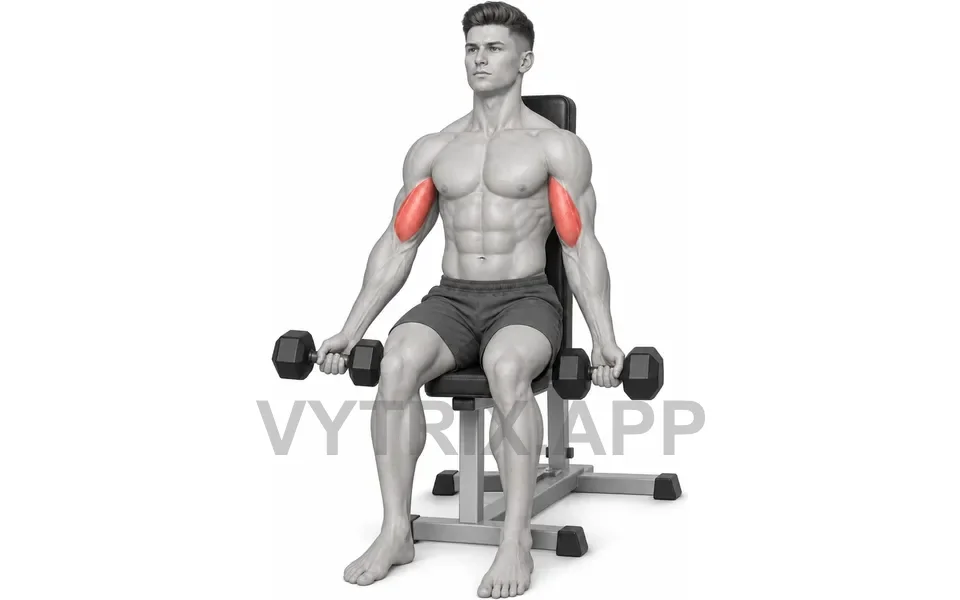 Uitvoering van Seated Curl (Dumbbell)