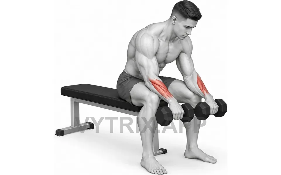 Uitvoering van Seated Reverse Wrist Curl (Dumbbell)