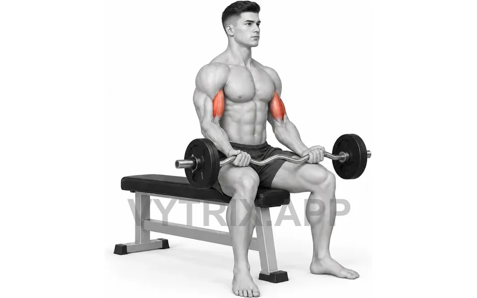 Uitvoering van Seated Curl (EZ Bar)