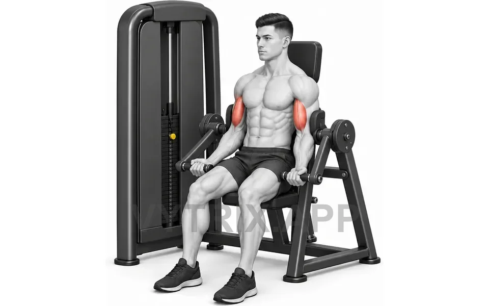 Uitvoering van Seated Biceps Curl, Arms at Sides (Machine)