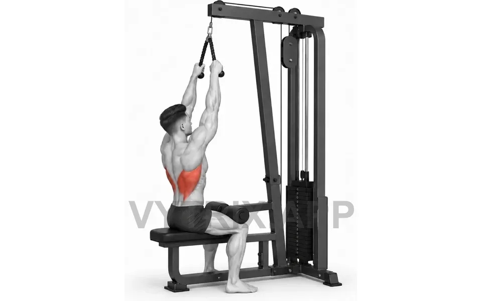 Uitvoering van Seated Rope Lat Pulldown (Cable)