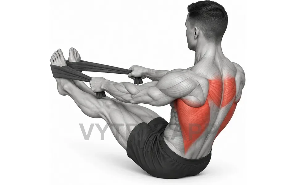 Uitvoering van Seated Towel Row (Bodyweight)