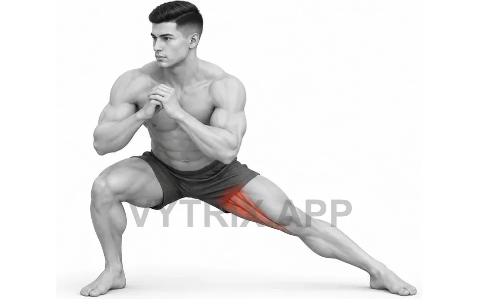Uitvoering van Side Lunge Stretch (Bodyweight)