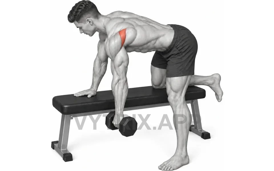 Uitvoering van Single Arm Rear Delt Row (Dumbbell)