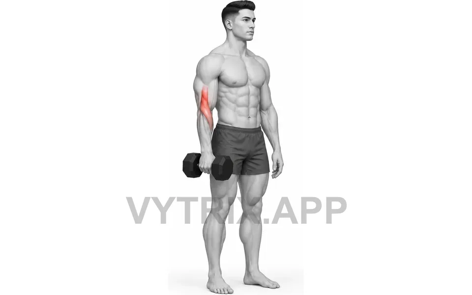 Uitvoering van Single Arm Reverse Curl (Dumbbell)