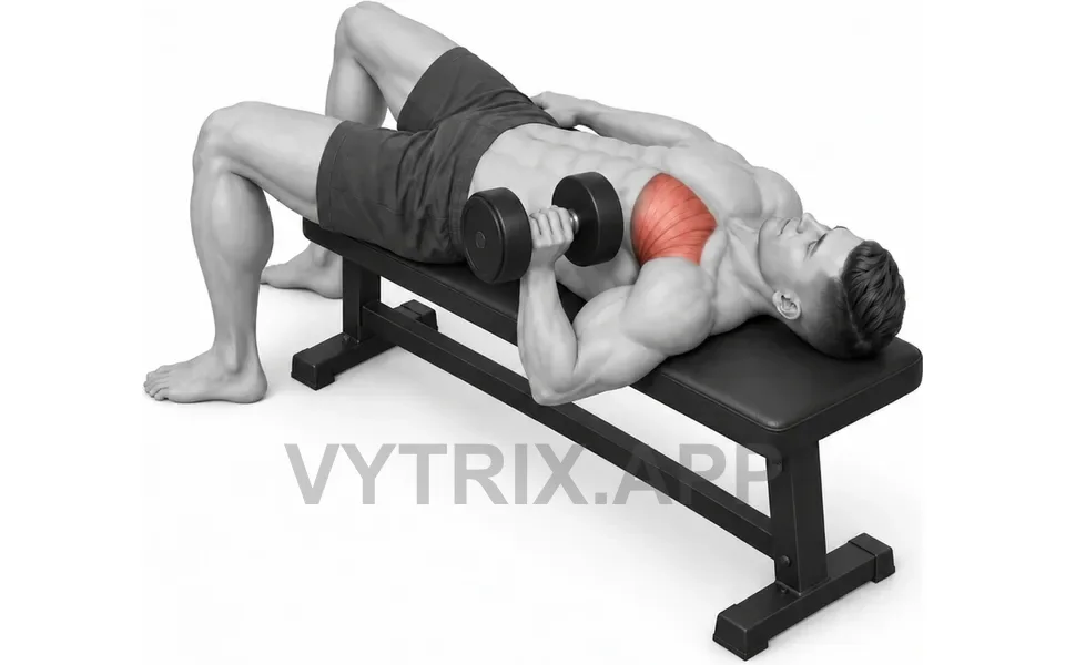 Uitvoering van Single Arm Reverse Grip Bench Press (Dumbbell)