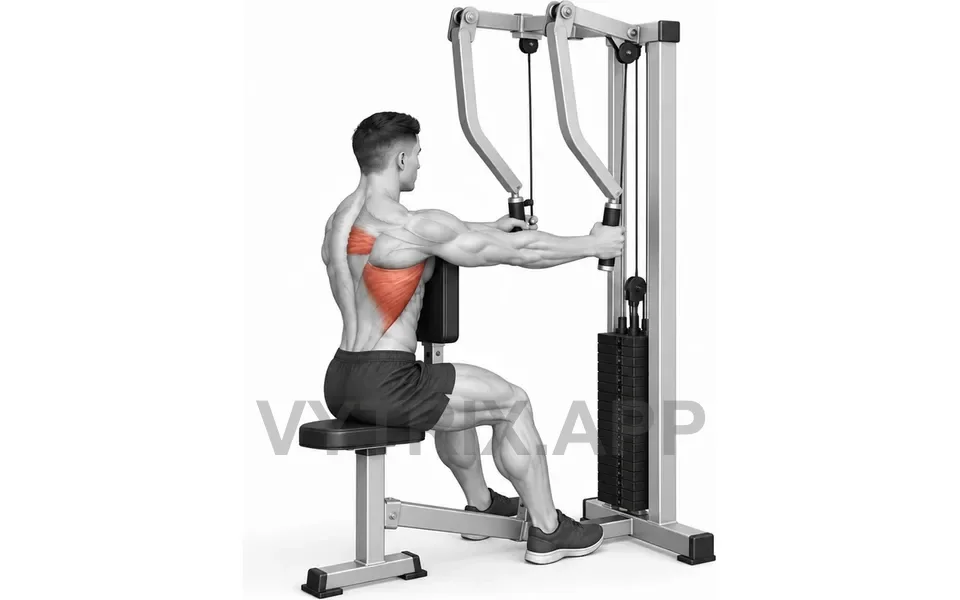 Uitvoering van Single Arm Seated Row (Machine)