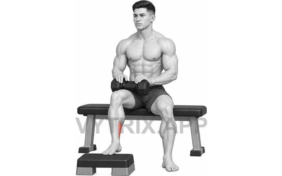 Uitvoering van Single Leg Seated Calf Raise (Dumbbell)