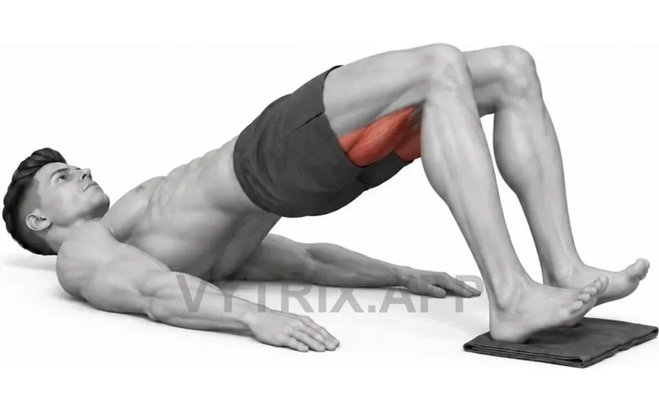 Uitvoering van Sliding Hamstring Curl (Bodyweight)