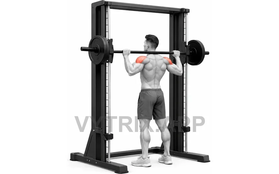 Uitvoering van Smith Machine Behind Neck Press