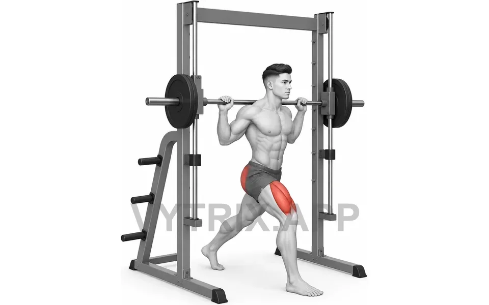 Uitvoering van Split Squat (Smith Machine)