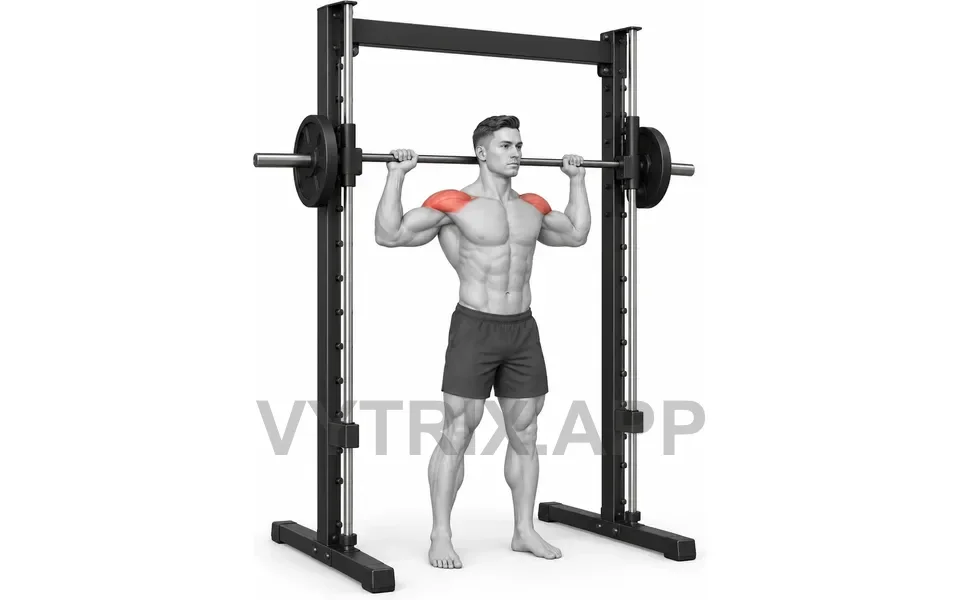 Uitvoering van Smith Standing Behind Neck Press (Machine)