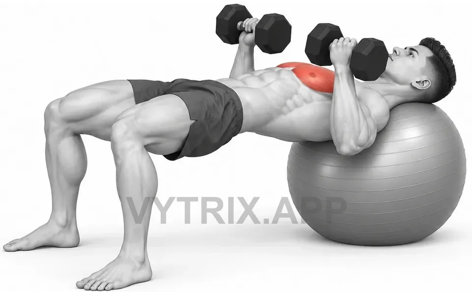 Uitvoering van Stability Ball Chest Press (Dumbbell)