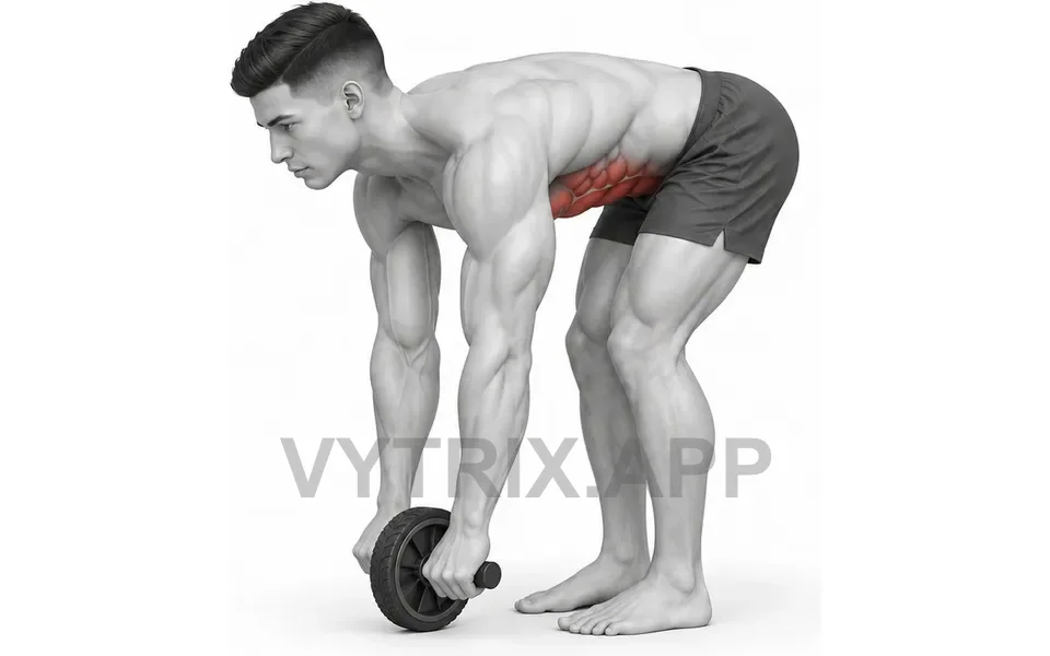 Uitvoering van Standing Rollout (Ab Wheel)