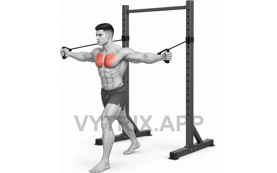 Uitvoering van Standing Chest Fly (Resistance Band)