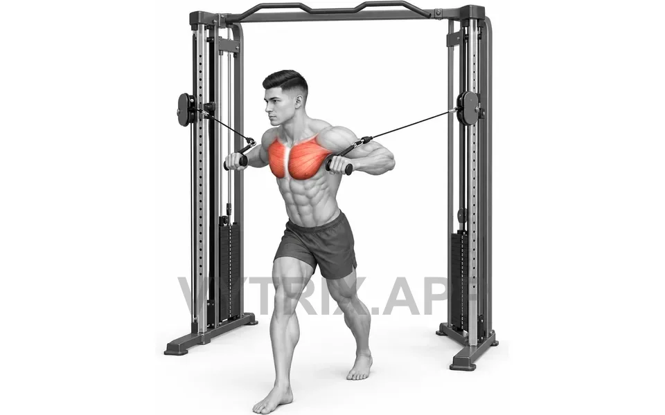 Uitvoering van Standing Chest Press (Cable)