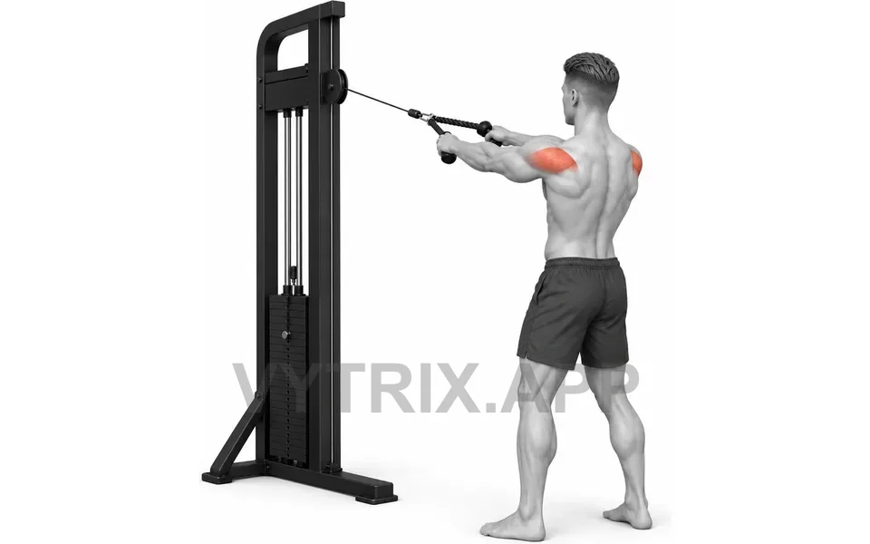 Uitvoering van Standing Rear Delt Row, Rope (Cable)