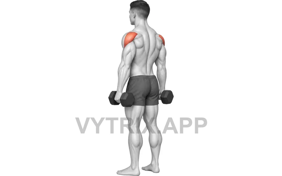 Uitvoering van Standing Rear Delt Row (Dumbbell)