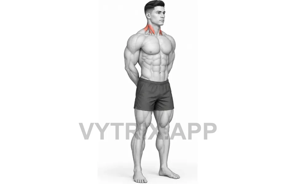 Uitvoering van Standing Neck Rotation Stretch (Bodyweight)