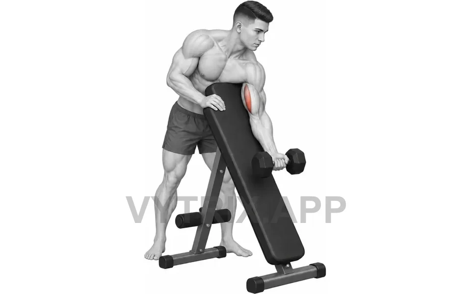 Uitvoering van Standing Single Arm Preacher Curl (Dumbbell)